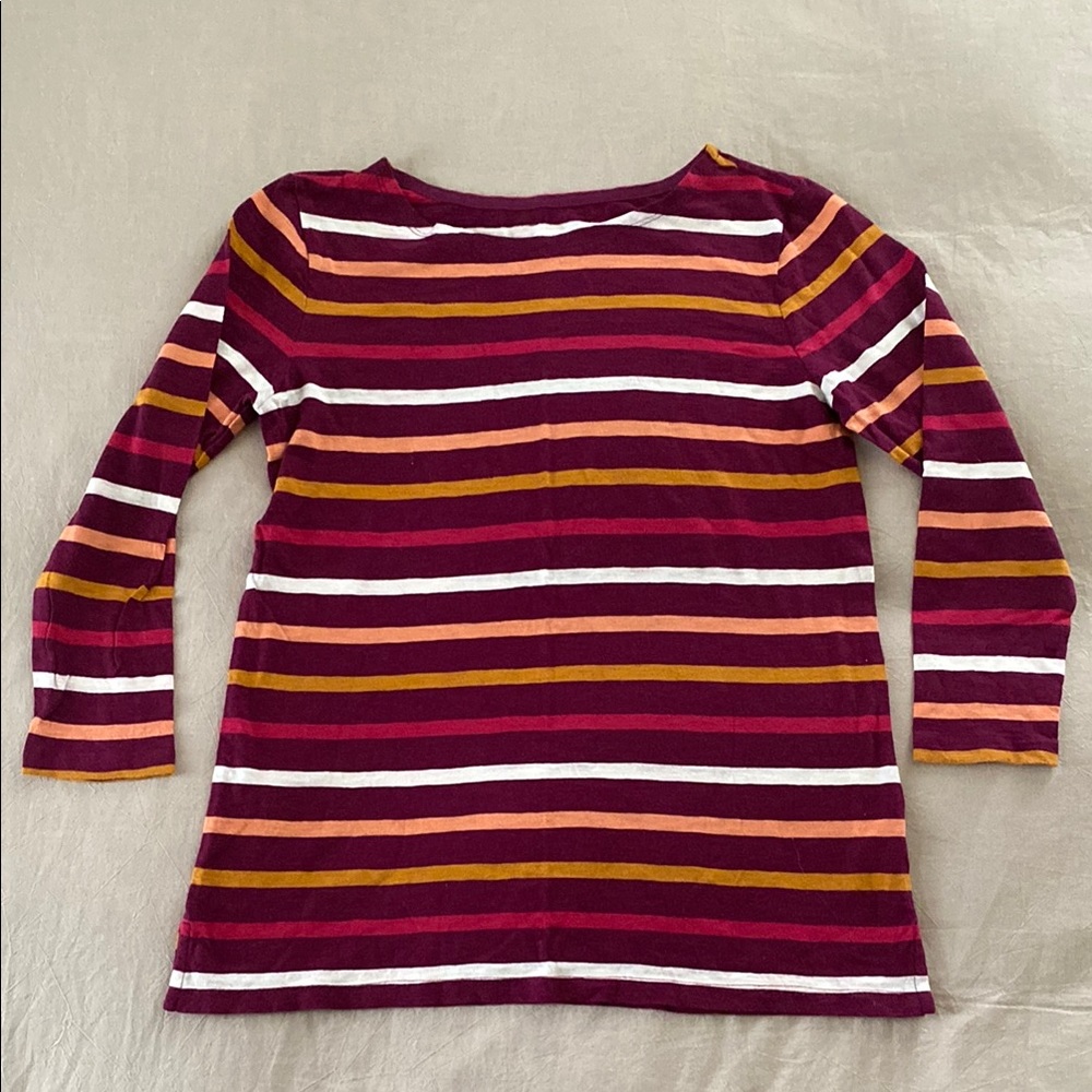 Super Cozy Striped Women's Old Navy Top - Multicolor 100% Cotton Size Small